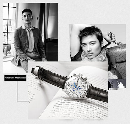Carnival Brand Automatic Watch Fashion Luxury Waterproof Calendar Moon Phase Mechanical Watches For Men Clock Relogio Masculino