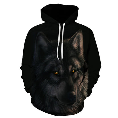 Cool Space Galaxy Wolf Hoodie Hoodies Men Bright Wolf Fashion Handsome Wolf Hoodies Spring Autumn Pullovers Sweatshirts Sweat