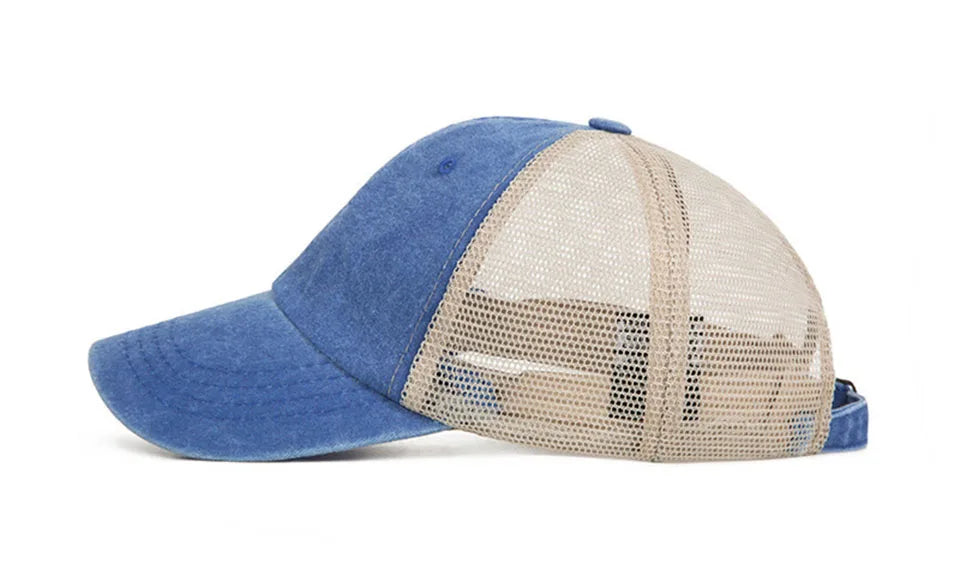 Washed cotton mesh breathable baseball cap made old light board caps men and women tide spring and summer hat women
