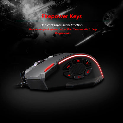 ZELOTES C-13 RGB Gaming Mouse with Side Buttons Macro Programming 10000DPI Adjustable 13 Key Wired USB Backlit Mouse for Desktop
