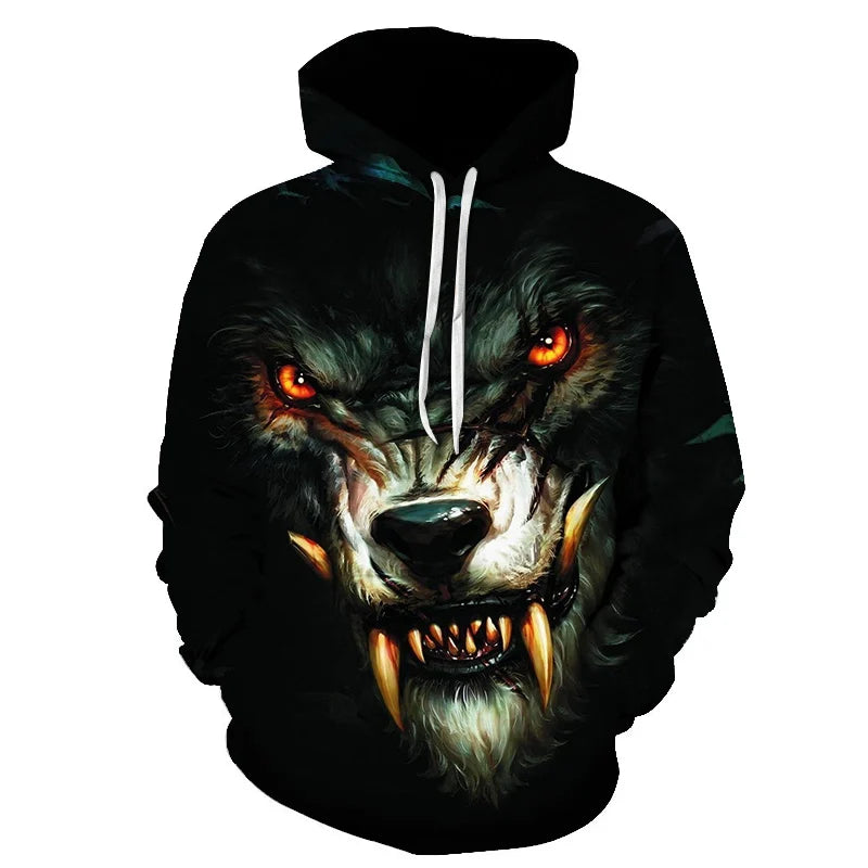 Cool Space Galaxy Wolf Hoodie Hoodies Men Bright Wolf Fashion Handsome Wolf Hoodies Spring Autumn Pullovers Sweatshirts Sweat