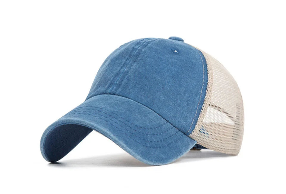 Washed cotton mesh breathable baseball cap made old light board caps men and women tide spring and summer hat women