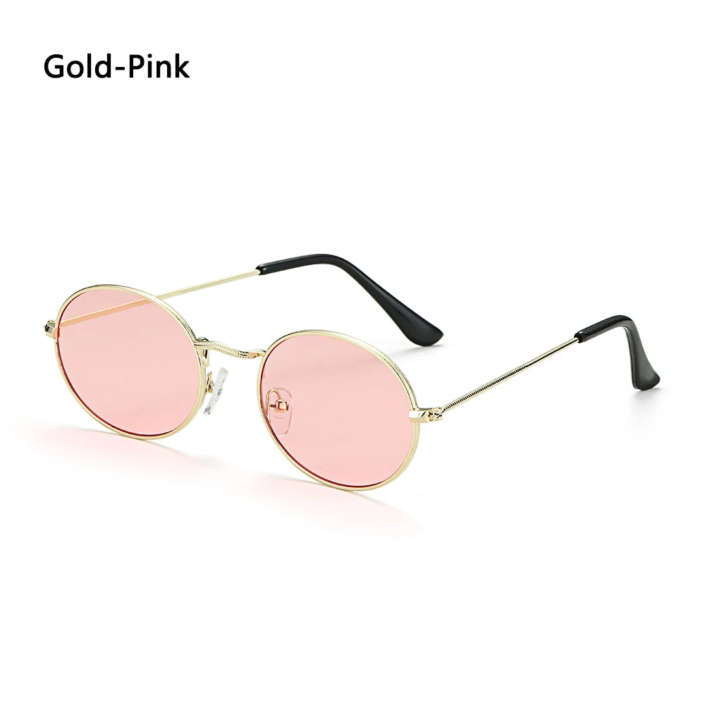 Women Female Oval Sunglasses Eyewear Driver Goggles Gold Small Retro Vintage Sexy Round Sunglasses Frame Cycling Accessories