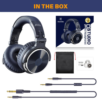 OneOdio Pro-10 Studio Monitoring Headphones – Wired HiFi Over-Ear Headset with 50mm Drivers, Deep Bass & Professional Audio
