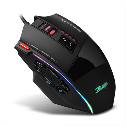 ZELOTES C-13 RGB Gaming Mouse with Side Buttons Macro Programming 10000DPI Adjustable 13 Key Wired USB Backlit Mouse for Desktop