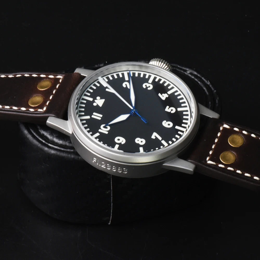 Hruodland Pilot Men's Automatic Mechanical Watch Pt5000 Sapphire Luminous C3 Stainless Steel Waterproof 10Bar reloj hombre