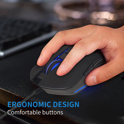 Színes, világító USB-C némítógombos egér Type-C notebookhoz – gamer egér