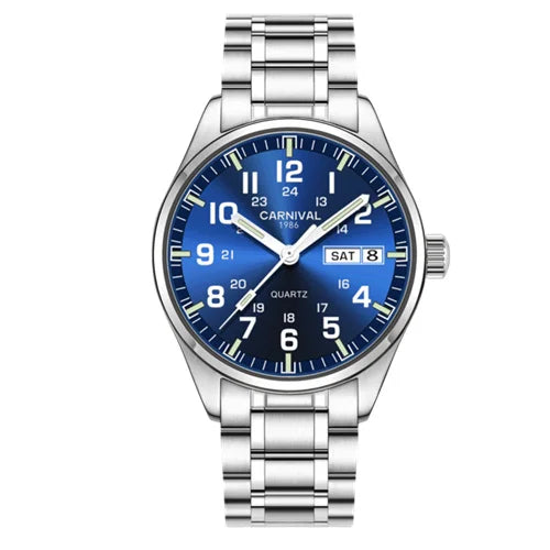 Switzerland Carnival Quartz Watch men 316 Stainless Steel Waterproof Calendar Luminous Military men Watches Reloj Hombre Montre
