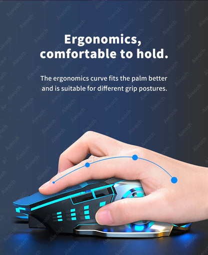 Rechargeable Wireless Mouse Gaming Computer Silent Bluetooth Mouse USB Mechanical E-Sports Backlight PC Gamer Mouse For Computer