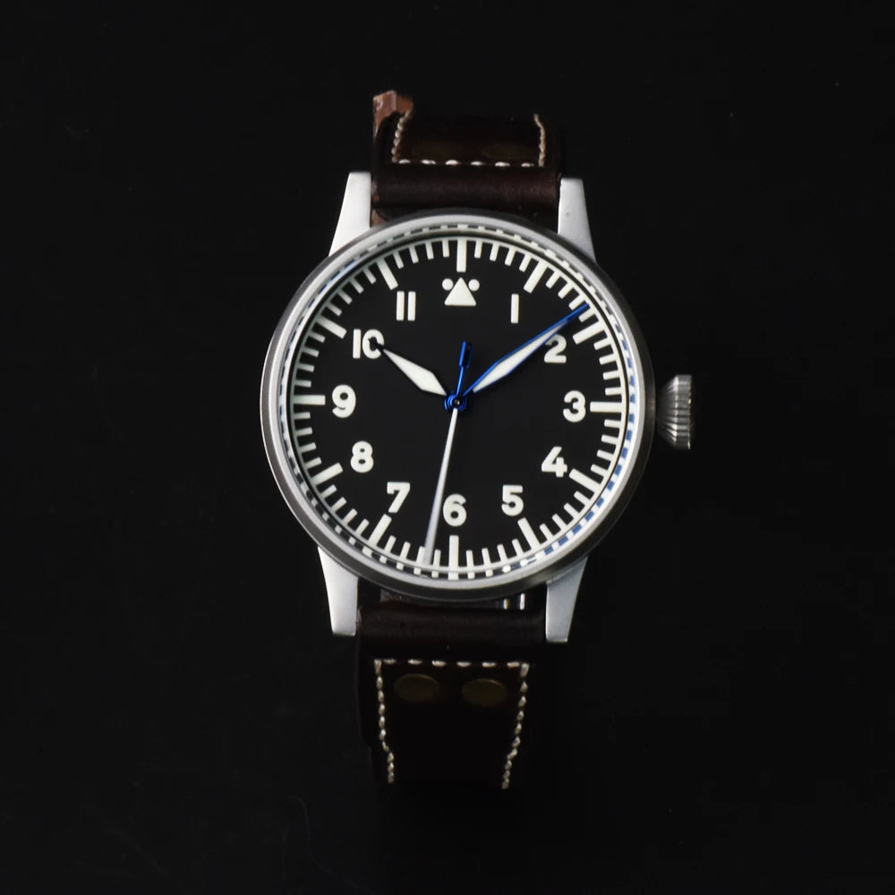 Hruodland 2025 New Pilot Men's Automatic Mechanical Watch Pt5000 Sapphire Luminous C3 Stainless Steel Waterproof 10Bar reloj hom