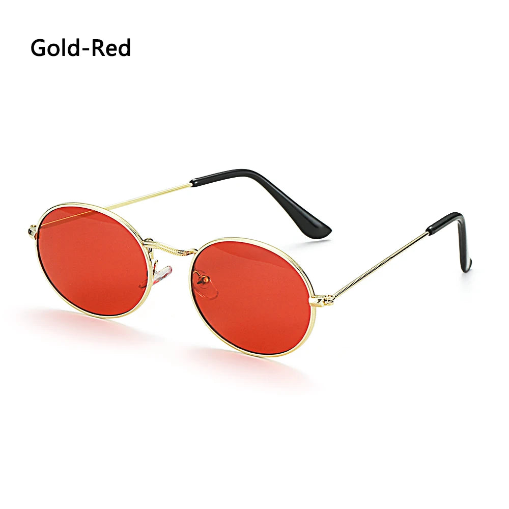 Women Female Oval Sunglasses Eyewear Driver Goggles Gold Small Retro Vintage Sexy Round Sunglasses Frame Cycling Accessories