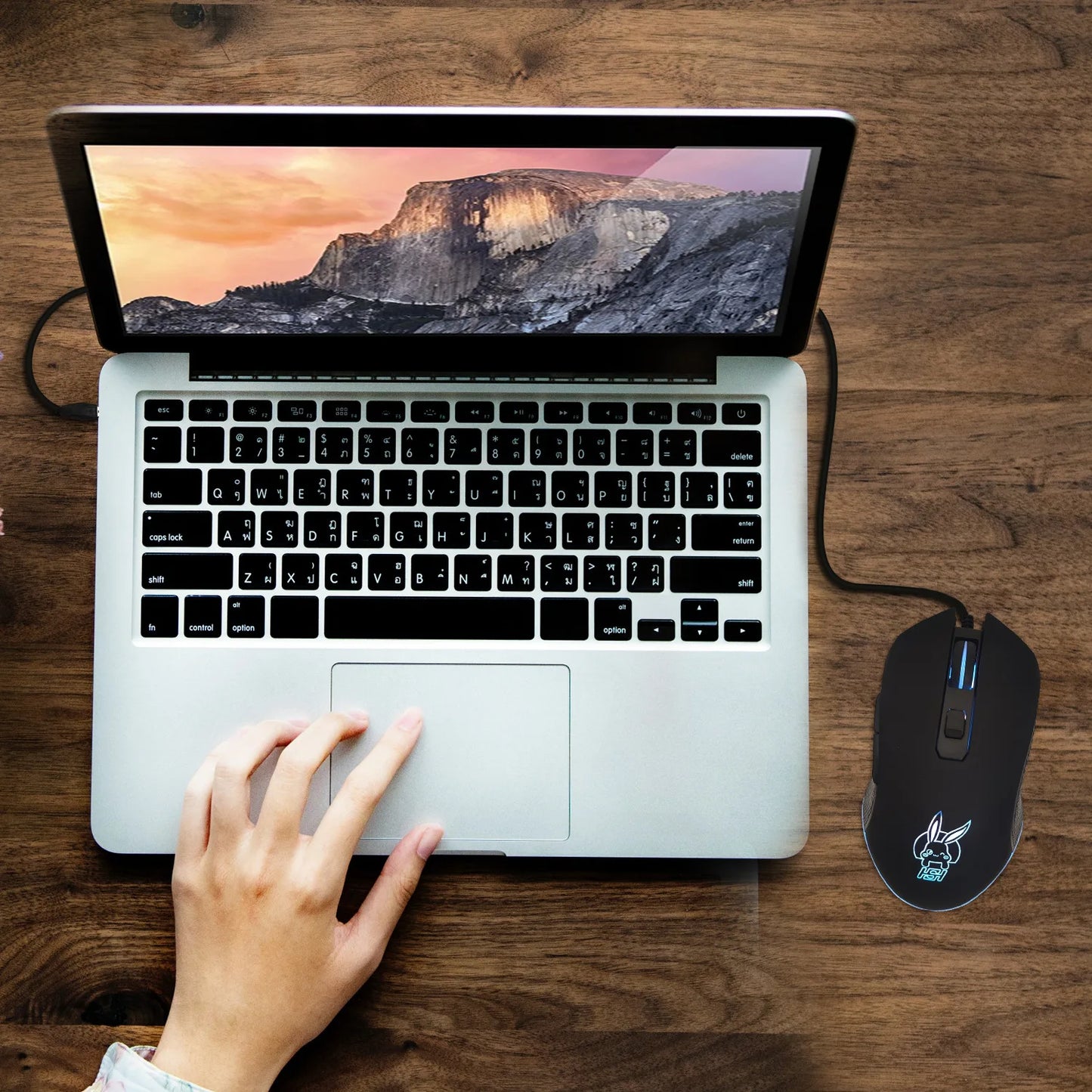Színes, világító USB-C némítógombos egér Type-C notebookhoz – gamer egér