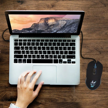 Színes, világító USB-C némítógombos egér Type-C notebookhoz – gamer egér