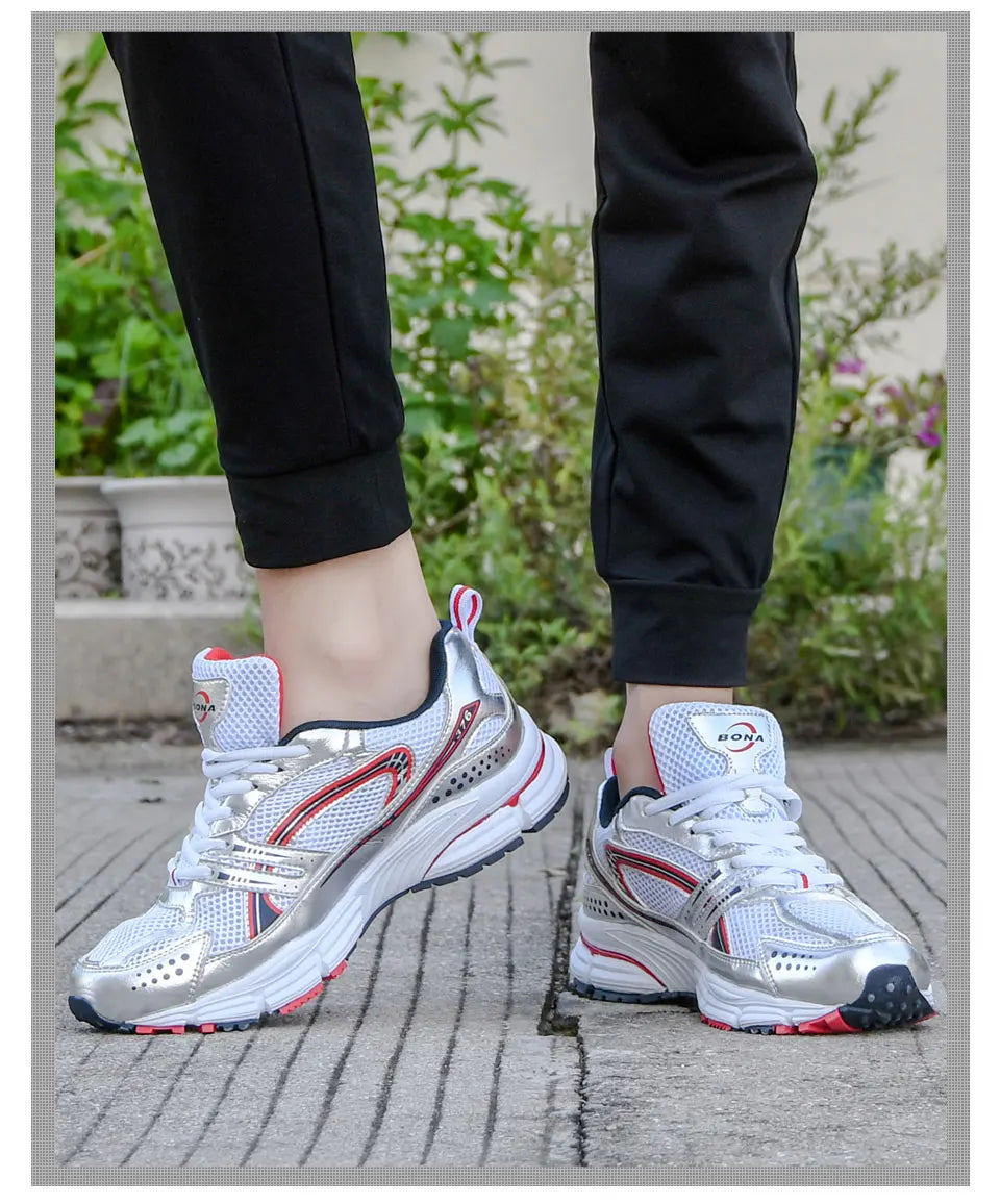 Zapatillas deportivas BONA para hombre de nuevos diseñadores, tendencia, transpirables, para caminar, correr y hacer deporte, calzado suave masculino