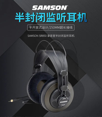 Samson SR850 Professional Studio Reference Headphones – Semi Open Back HiFi Monitoring Headphones for Studio Recording, Audio Mixing, Music Production & Critical Listening