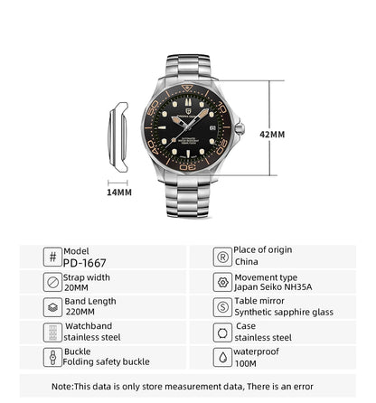 PAGANI DESIGN 007 Mechancial Wristwatch men Luxury Automatic Watch for men NH35A AR Sapphire crystal Waterproof Clock 2024 New