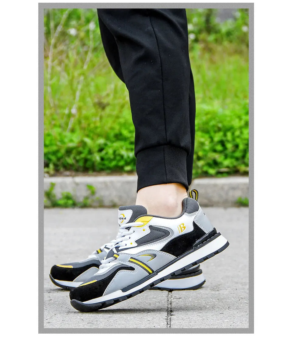 BONA New Designer Action Leather Sport Shoes Men's Sneakers Running Shoes Men's Tennis Walking Footwear Trendy Fitness