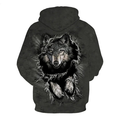 Cool Space Galaxy Wolf Hoodie Hoodies Men Bright Wolf Fashion Handsome Wolf Hoodies Spring Autumn Pullovers Sweatshirts Sweat