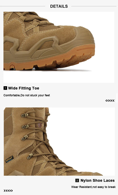 ROCKROOSTER Hiking shoes Men waterproof hunting Boots Tactical Desert Combat Boots trekking Ankle mountian cow Leather Sneakers