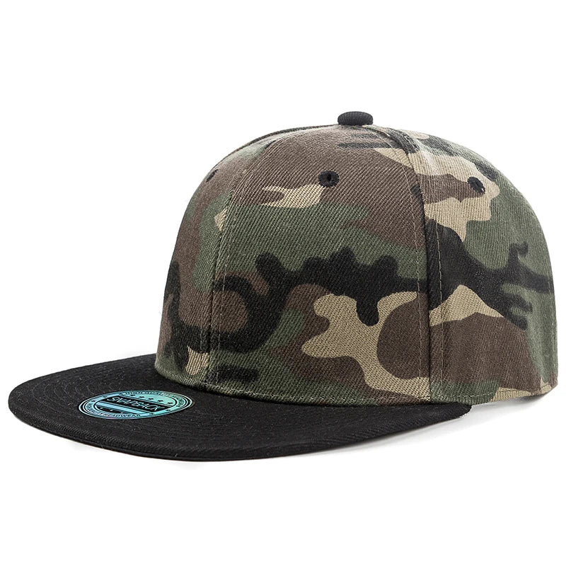 Cap Plain Snapback-kasket til voksne – Hip Hop-baseballkasket til mænd og kvinder – udendørs fritidskasket