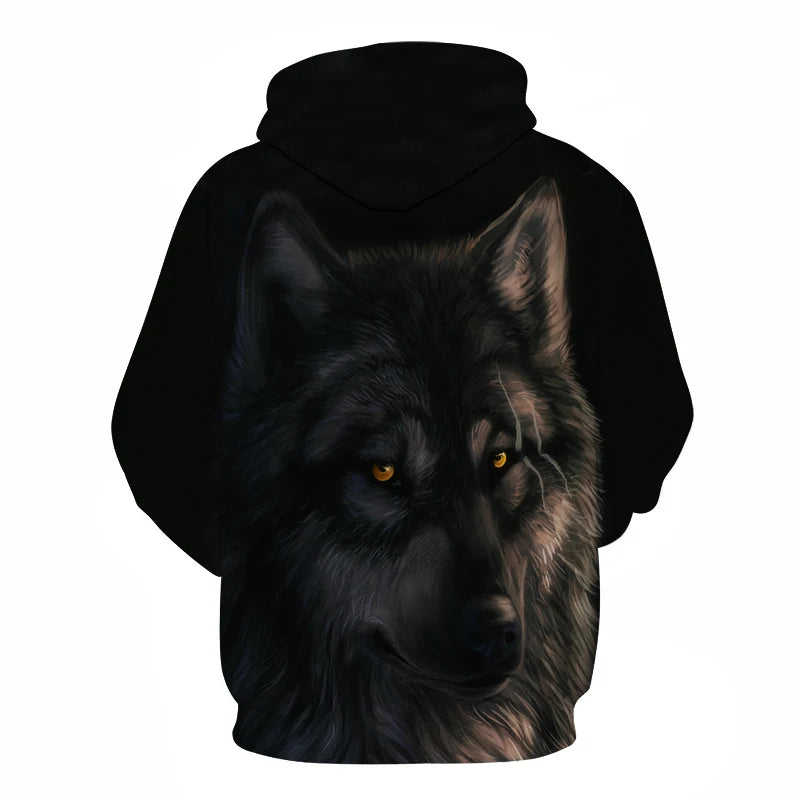 Cool Space Galaxy Wolf Hoodie Hoodies Men Bright Wolf Fashion Handsome Wolf Hoodies Spring Autumn Pullovers Sweatshirts Sweat