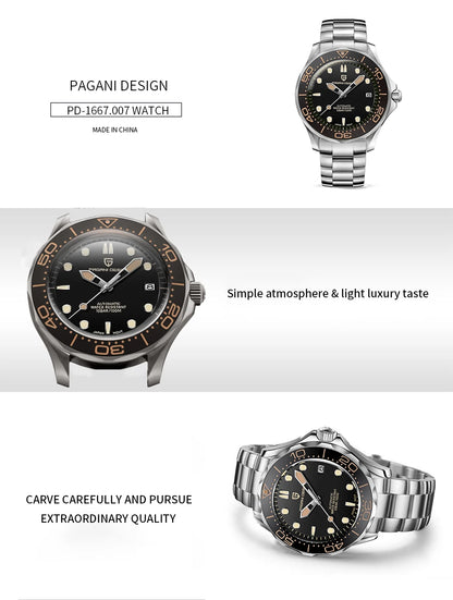 PAGANI DESIGN 007 Mechancial Wristwatch men Luxury Automatic Watch for men NH35A AR Sapphire crystal Waterproof Clock 2024 New