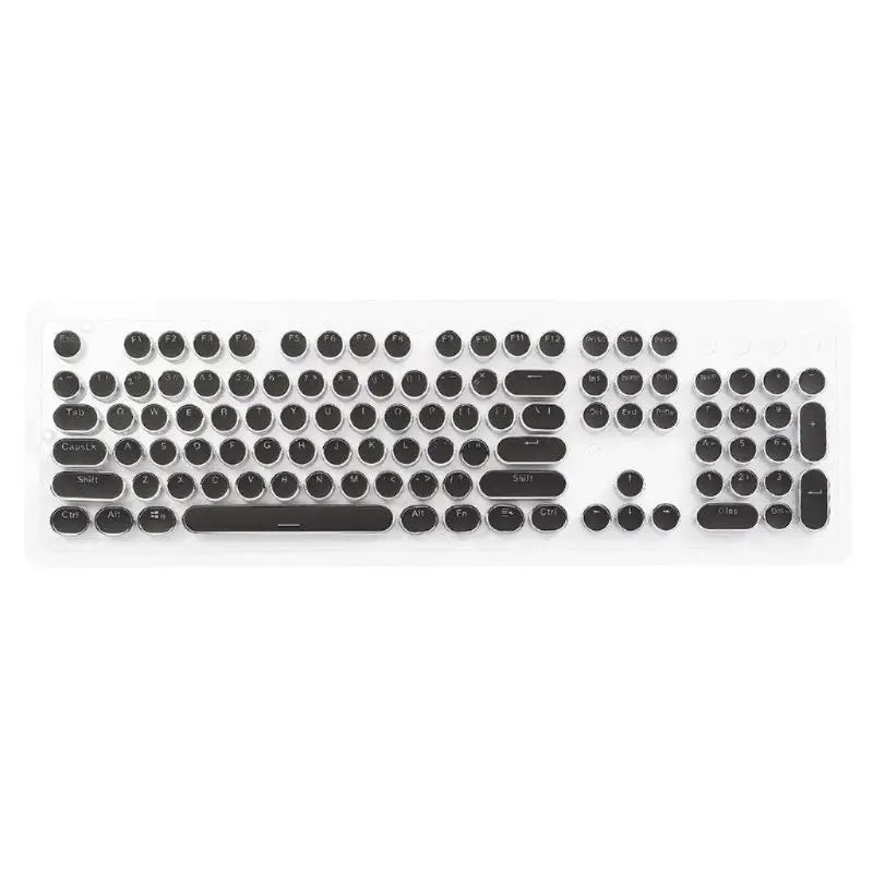 104 Keys Retro Round Keycaps Double Shot DIY Typewriter Keycap for Backlit Mechanical Keyboard Circular