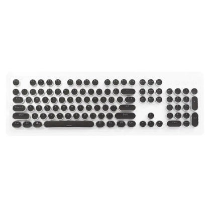 104 Keys Retro Round Keycaps Double Shot DIY Typewriter Keycap for Backlit Mechanical Keyboard Circular