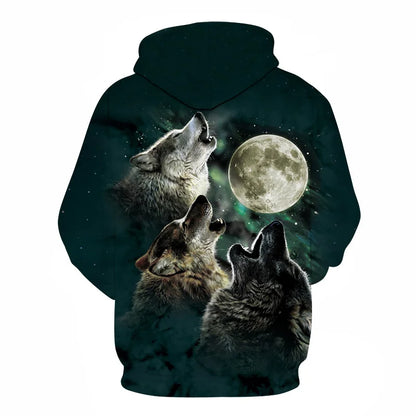 Cool Space Galaxy Wolf Hoodie Hoodies Men Bright Wolf Fashion Handsome Wolf Hoodies Spring Autumn Pullovers Sweatshirts Sweat