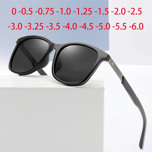 Anti-glare Short-sight Lens Square Polarized Men Sunglasses TR90 Driver Diopter Sun Glasses For Women 0 -0.5 -0.75 To -6.0