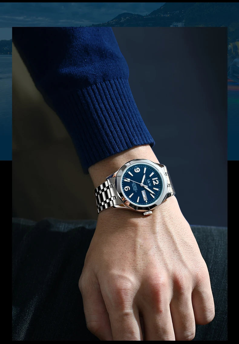 Reloj CARNIVAL Mens Tungsten Mechanical Watch Brand Luxury NH36 Automatic Movement Wristwatches for Men Waterproof Montre Homme