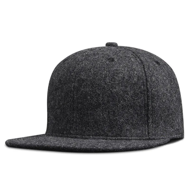 Dad Winter – șepci hip-hop din pâslă, cu cozoroc plat, șepci de baseball din pâslă pentru bărbați corpolenți, mărimi mari, cu cozoroc ajustabil, 56 cm, 58 cm, 60 cm, 62 cm, 64 cm