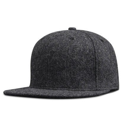 Dad Winter – șepci hip-hop din pâslă, cu cozoroc plat, șepci de baseball din pâslă pentru bărbați corpolenți, mărimi mari, cu cozoroc ajustabil, 56 cm, 58 cm, 60 cm, 62 cm, 64 cm