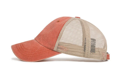 Washed cotton mesh breathable baseball cap made old light board caps men and women tide spring and summer hat women