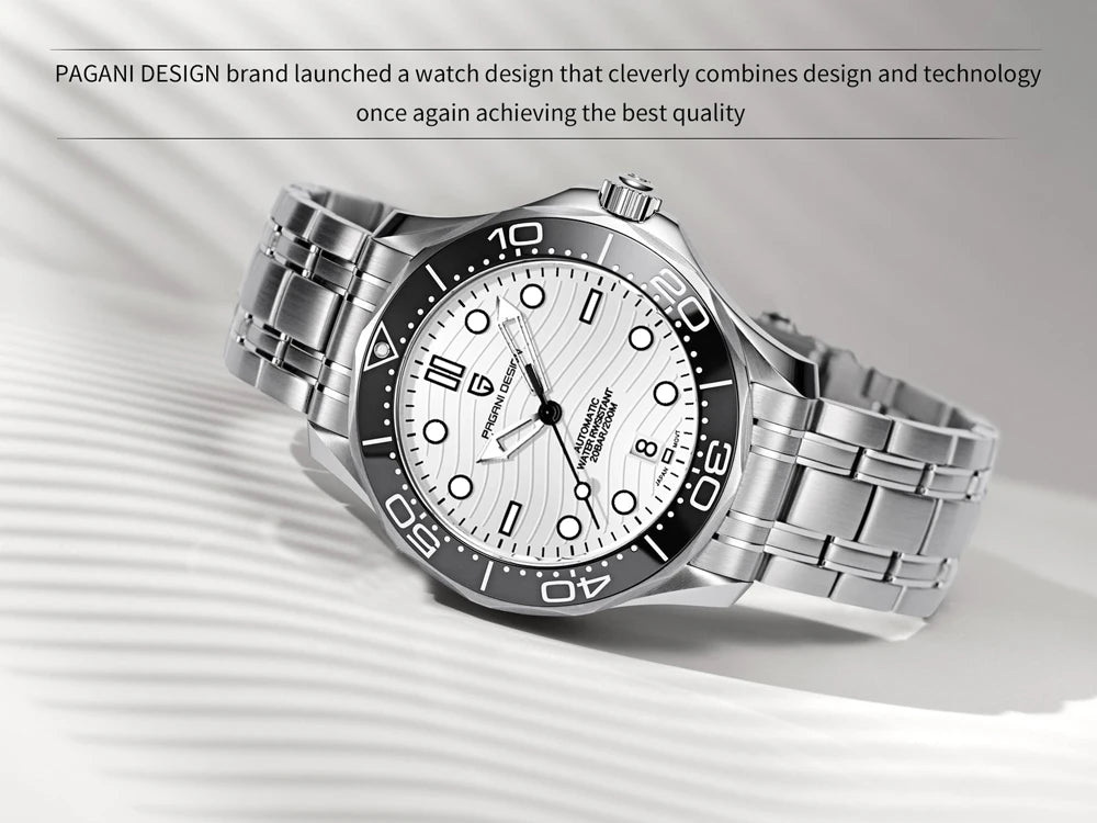 PAGANI DESIGN 2026 New V2 Waves 200M Orologio da immersione da uomo, automatico di lusso, con cristallo zaffiro AR