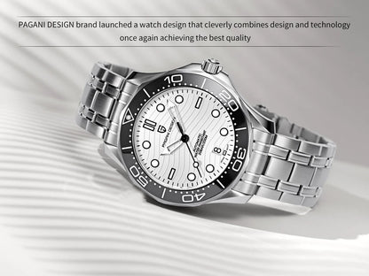 PAGANI DESIGN 2026 New V2 Waves 200M Orologio da immersione da uomo, automatico di lusso, con cristallo zaffiro AR