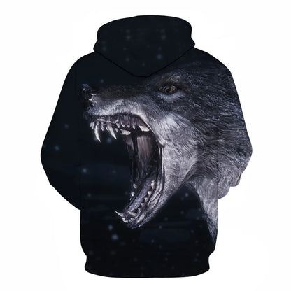 Cool Space Galaxy Wolf Hoodie Hoodies Men Bright Wolf Fashion Handsome Wolf Hoodies Spring Autumn Pullovers Sweatshirts Sweat