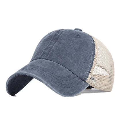 Washed cotton mesh breathable baseball cap made old light board caps men and women tide spring and summer hat women