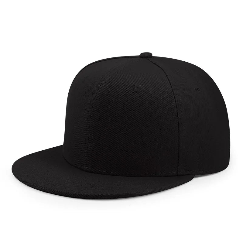 Baseballkasket til voksne med lukket bagside til små hoveder – dame og herre, blank hiphop-snapback-kasket, herre i store størrelser, tætsiddende kasketter med flad skygge, 55 cm til 64 cm