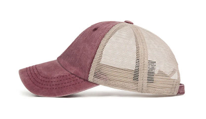 Washed cotton mesh breathable baseball cap made old light board caps men and women tide spring and summer hat women