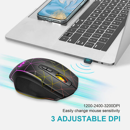 2.4G Rechargeable Wireless Mouse Gamer Gaming Mouse Computer Mouse Usb Ergonomic Mause With Backlight RGB Mice For Laptop PC