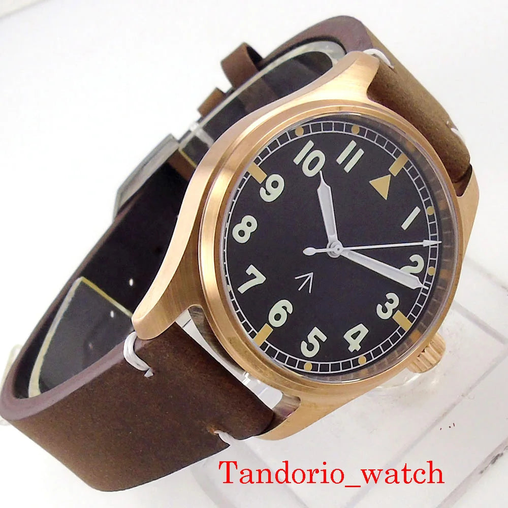 Tandorio NH35A PT5000 Solid Full Cusn8 Bronze 200m Waterproof 39mm Automatic Men Watch Sapphire Crystal Date C3 Luminous Marks