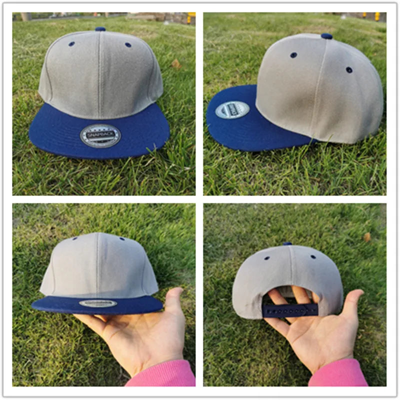 Cap Plain Snapback-kasket til voksne – Hip Hop-baseballkasket til mænd og kvinder – udendørs fritidskasket