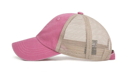 Washed cotton mesh breathable baseball cap made old light board caps men and women tide spring and summer hat women
