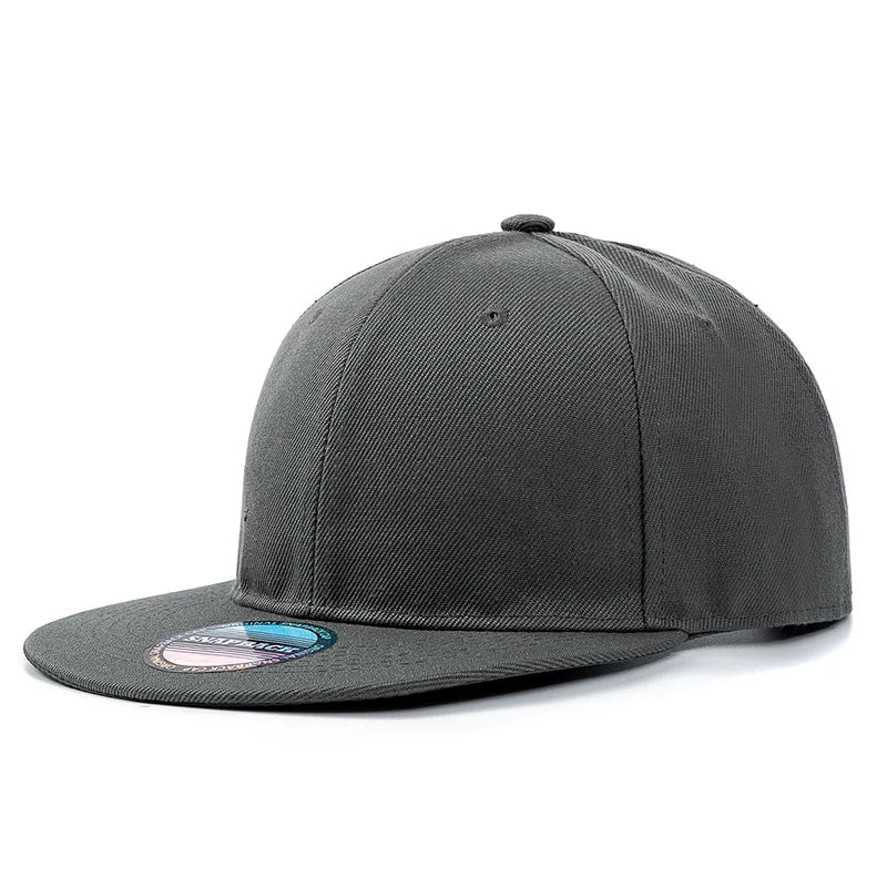Cap Plain Snapback-kasket til voksne – Hip Hop-baseballkasket til mænd og kvinder – udendørs fritidskasket