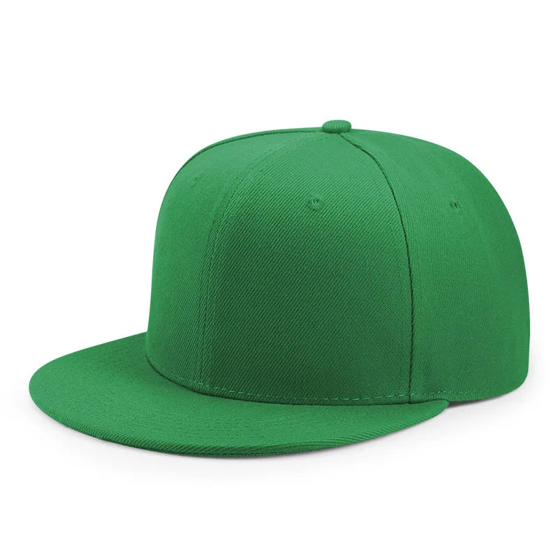 Baseballkasket til voksne med lukket bagside til små hoveder – dame og herre, blank hiphop-snapback-kasket, herre i store størrelser, tætsiddende kasketter med flad skygge, 55 cm til 64 cm