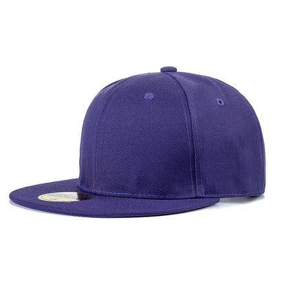 Cap Plain Snapback-kasket til voksne – Hip Hop-baseballkasket til mænd og kvinder – udendørs fritidskasket