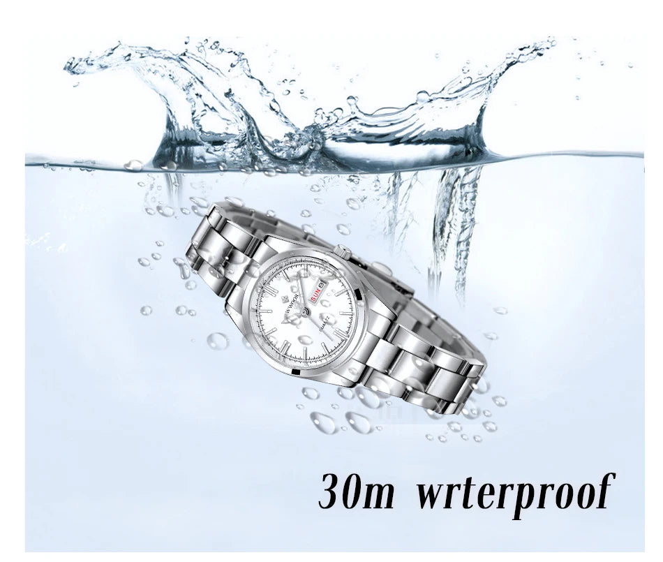 Montre Femme 2024 WWOOR Fashion Ladies Watches Waterproof Quartz Silver Clock Women Automatic Date Dress Wrist Watch Reloj Mujer