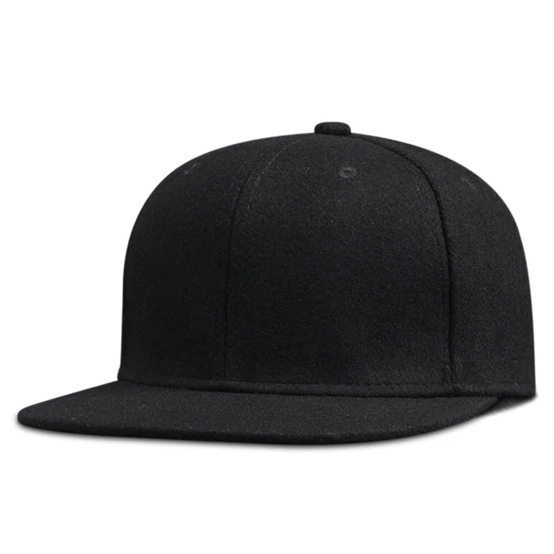 Dad Winter – șepci hip-hop din pâslă, cu cozoroc plat, șepci de baseball din pâslă pentru bărbați corpolenți, mărimi mari, cu cozoroc ajustabil, 56 cm, 58 cm, 60 cm, 62 cm, 64 cm