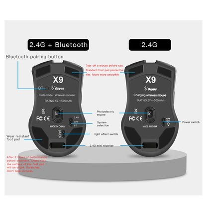 Wireless Mouse Rechargeable Bluetooth Silent Ergonomic Computer 2400 DPI For iPad Mac Tablet Macbook Air Laptop PC Gaming Office